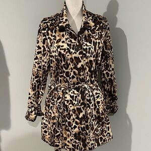 “Appraisal” Brand Animal Print Jacket with Tie Size M